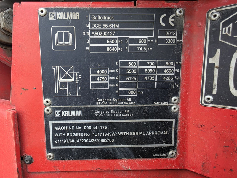 Kalmar DCE 55-6HM diesel heftruck kalmar forklift diesel 5.5 ton - Carretilla elevadora diésel: foto 4 Kalmar DCE 55-6HM diesel heftruck kalmar forklift diesel 5.5 ton - Carretilla elevadora diésel: foto 4