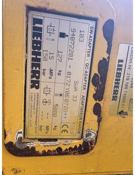 Liebherr likufix sw33 likufix sw 33 schnelwechsler - Acoplamiento rápido para Maquinaria de construcción: foto 4 Liebherr likufix sw33 likufix sw 33 schnelwechsler - Acoplamiento rápido para Maquinaria de construcción: foto 4