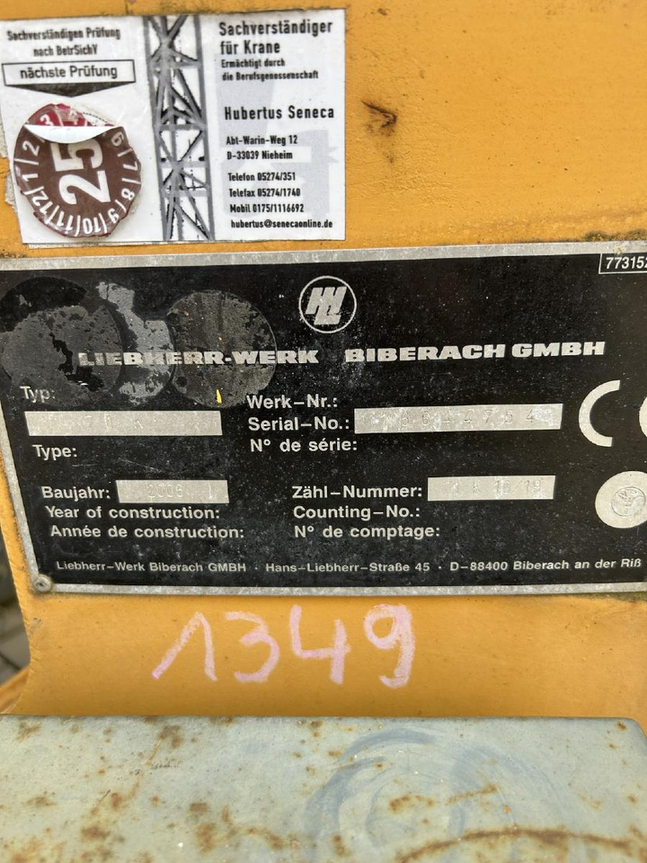 Grúa torre Liebherr 71k: foto 6