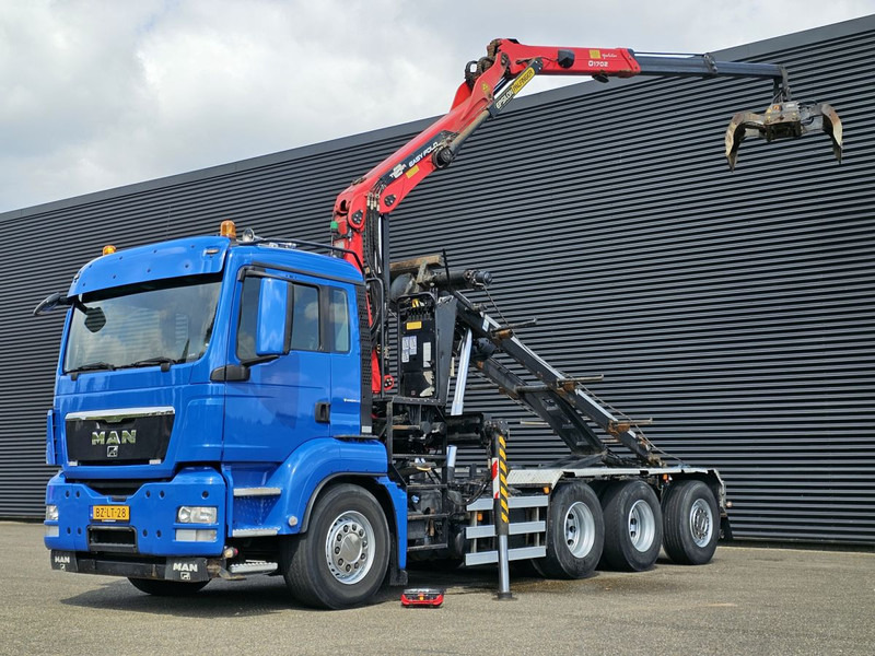 MAN TGS 35.400 / 8x4-4 / CONTAINER SYSTEM / PALFINGER Z CRANE - Camión con equipo de cable, Camión grúa: foto 1 MAN TGS 35.400 / 8x4-4 / CONTAINER SYSTEM / PALFINGER Z CRANE - Camión con equipo de cable, Camión grúa: foto 1