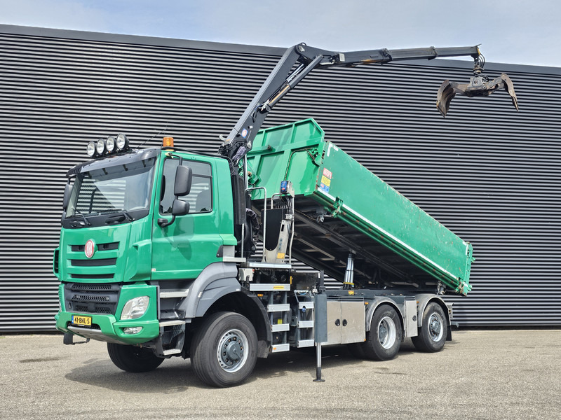 Tatra 6X6 / T158/II / 2 SIDE TIPPER - HMF Z CRANE - Camión volquete, Camión grúa: foto 1 Tatra 6X6 / T158/II / 2 SIDE TIPPER - HMF Z CRANE - Camión volquete, Camión grúa: foto 1