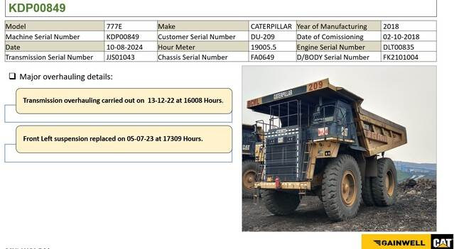 Arrendamiento de  CAT 777E CAT 777E: foto 7