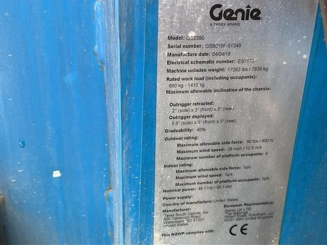 Genie GS5390 - Plataforma de tijeras: foto 5 Genie GS5390 - Plataforma de tijeras: foto 5