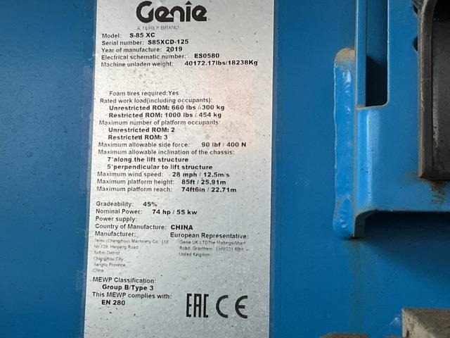 Genie S85 XC - Plataforma telescopica: foto 5 Genie S85 XC - Plataforma telescopica: foto 5