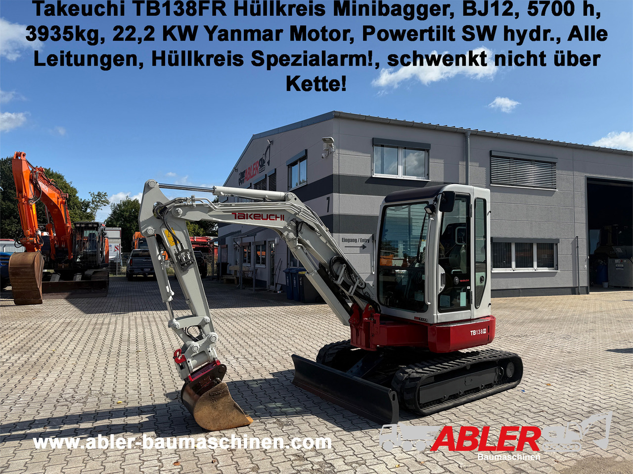 Takeuchi TB138FR Hüllkreis Minibagger Powertilt - Excavadora: foto 1 Takeuchi TB138FR Hüllkreis Minibagger Powertilt - Excavadora: foto 1