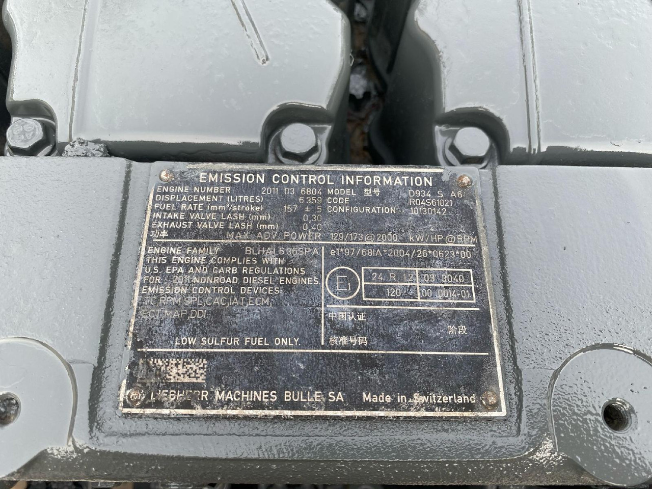 Motor para Maquinaria de construcción Liebherr D 934 S A6 aus LH R924C LIT: foto 6 Motor para Maquinaria de construcción Liebherr D 934 S A6 aus LH R924C LIT: foto 6