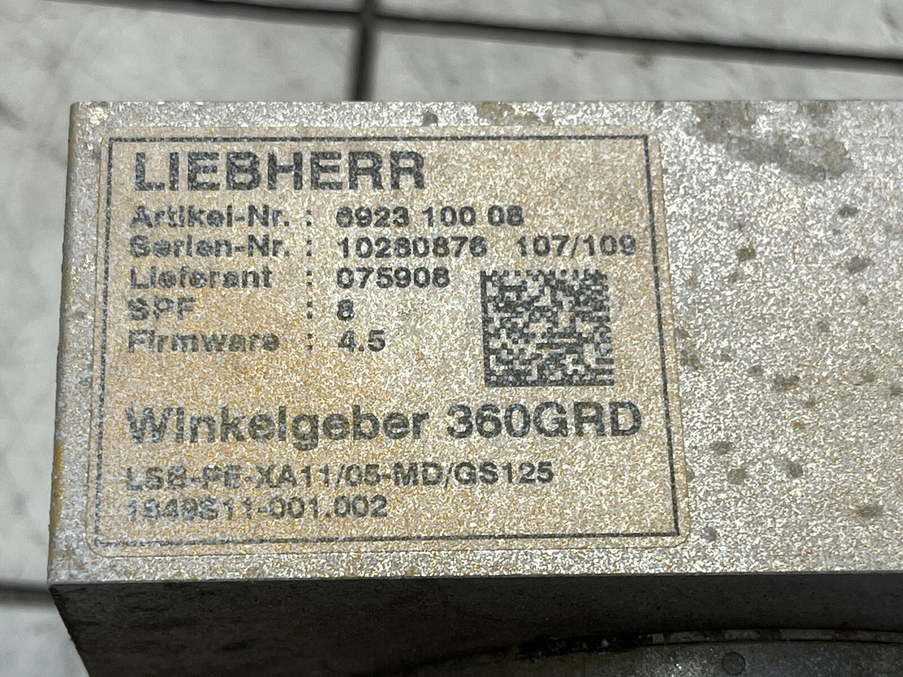 Sensor para Autogrúa Liebherr LTM 1400-7.1 angle transmitter: foto 7