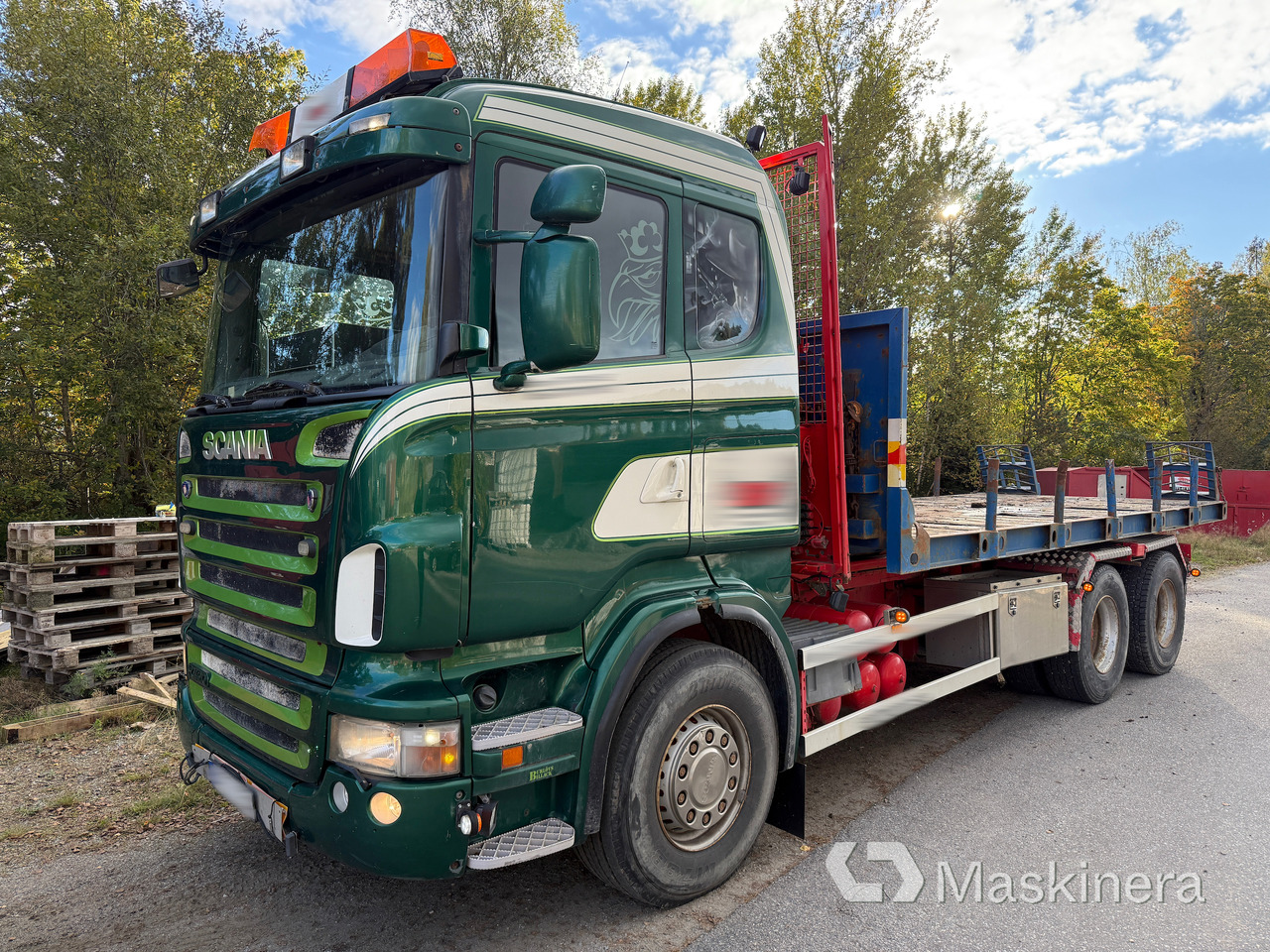 Lastväxlare Scania R420 6X4 Tridem med maskinflak och grusflak - Camión multibasculante: foto 1 Lastväxlare Scania R420 6X4 Tridem med maskinflak och grusflak - Camión multibasculante: foto 1