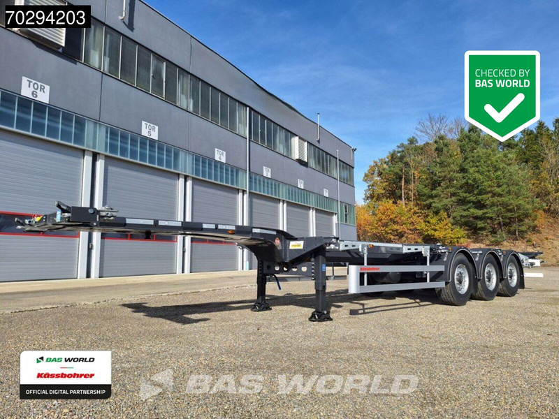 Kässbohrer K.SHG S / 40 - 12 / 27 EU 3 axles NEW! Front – Middle – Rear Extendable Container Chassis - Semirremolque lona: foto 1 Kässbohrer K.SHG S / 40 - 12 / 27 EU 3 axles NEW! Front – Middle – Rear Extendable Container Chassis - Semirremolque lona: foto 1