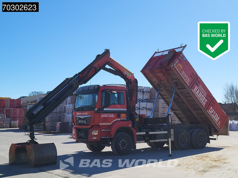 MAN TGS 33.440 6X4 Palfinger PK23001-EH Kran Crane Big-Axle 13m3 tipper Euro 6 - Camión volquete, Camión grúa: foto 1 MAN TGS 33.440 6X4 Palfinger PK23001-EH Kran Crane Big-Axle 13m3 tipper Euro 6 - Camión volquete, Camión grúa: foto 1