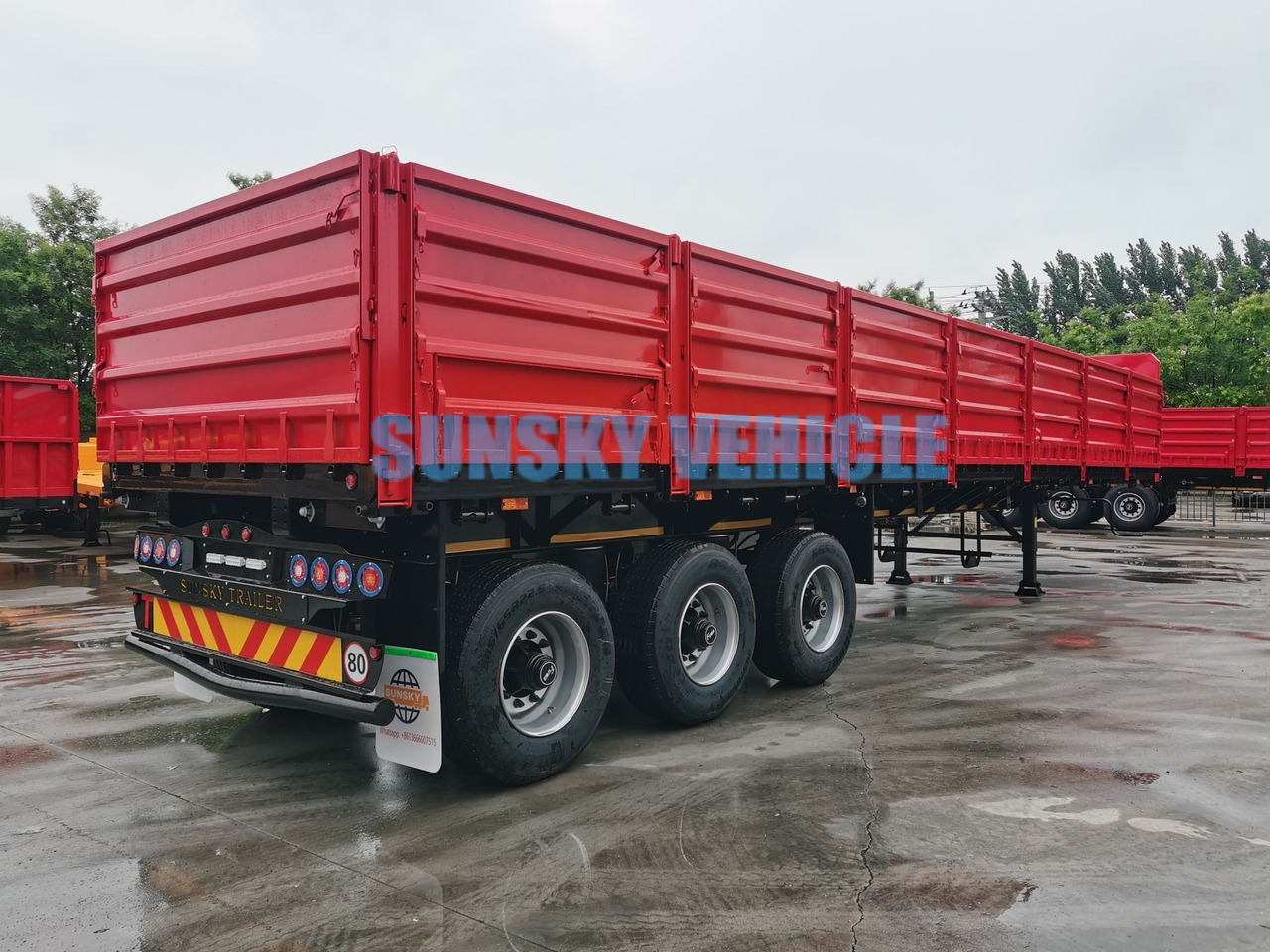 Semirremolque plataforma/ Caja abierta para transporte de materiales áridos nuevo SUNSKY Drop Side semi trailer: foto 7