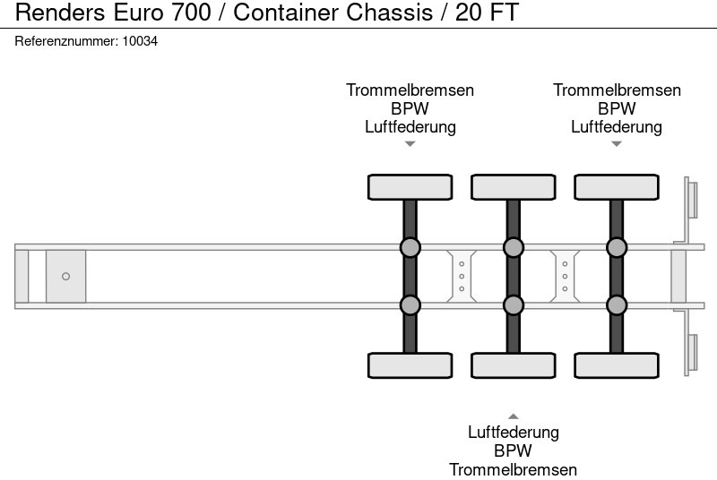Semirremolque portacontenedore/ Intercambiable Renders Euro 700 / Container Chassis / 20 FT: foto 11 Semirremolque portacontenedore/ Intercambiable Renders Euro 700 / Container Chassis / 20 FT: foto 11