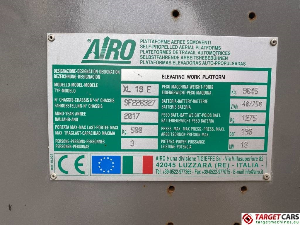 Plataforma de tijeras Airo XL 19E Electric Scissor Work Lift 1900cm: foto 10