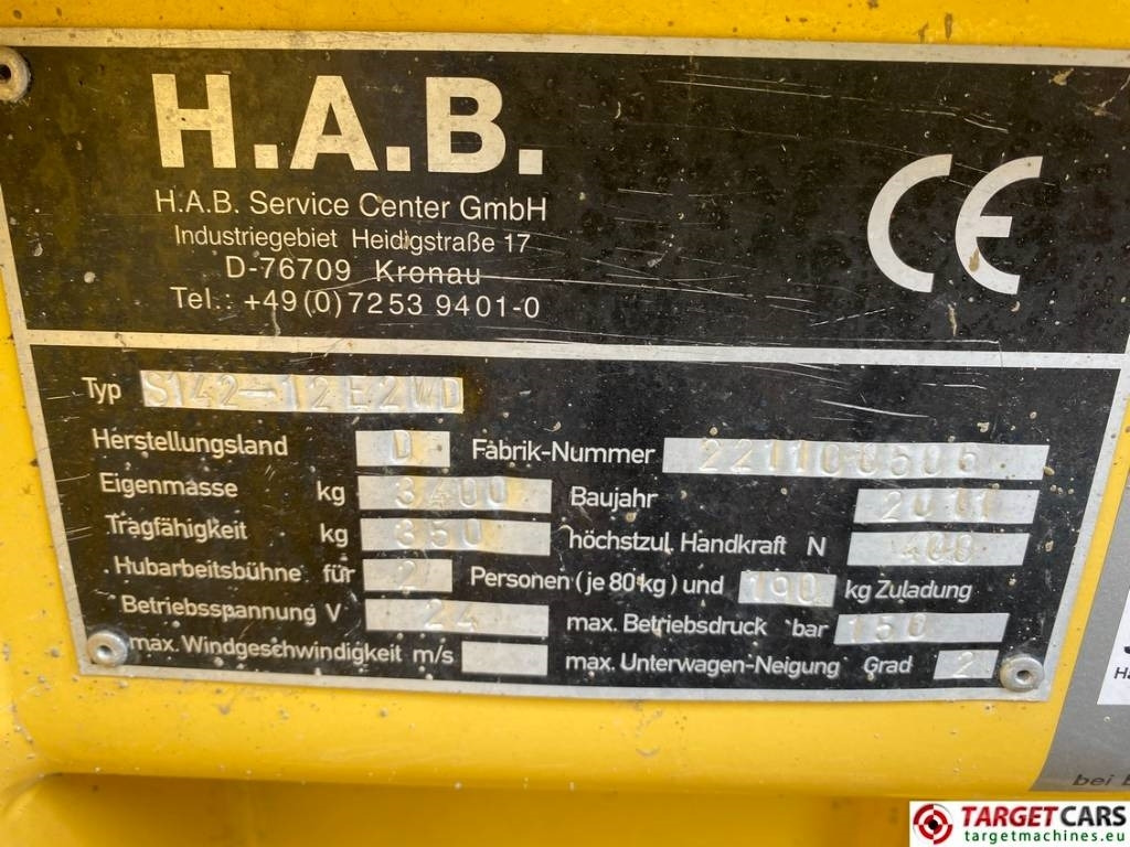 Plataforma de tijeras HAB S142-12E2WD Electric Scissor Work Lift 1420cm: foto 10 Plataforma de tijeras HAB S142-12E2WD Electric Scissor Work Lift 1420cm: foto 10