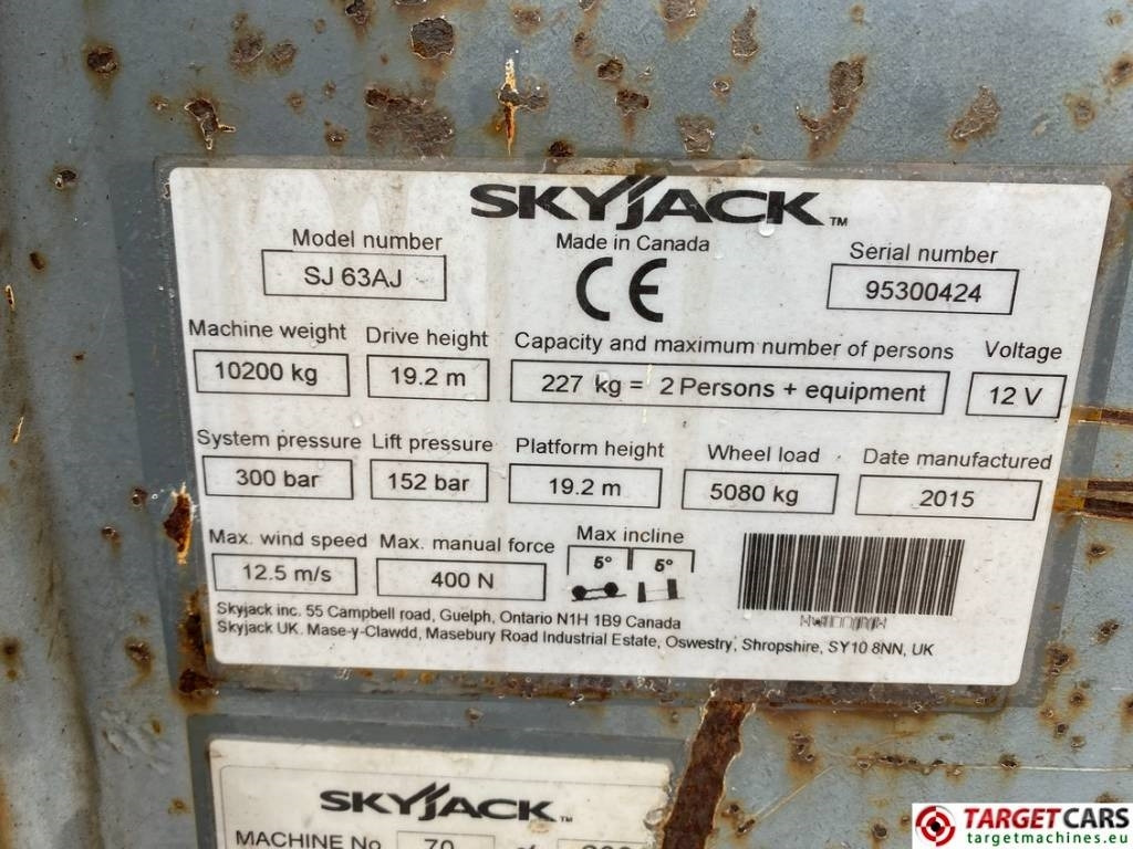 Plataforma articulada SkyJack SJ63AJ Articulated 4x4 Diesel Boom WorkLIft 2136cm: foto 10