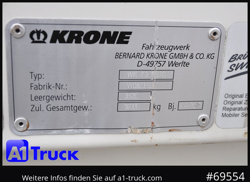 Caja cerrada KRONE WB BDF 7,45 Koffer,  2750mm innen, 20 x vorhanden: foto 7