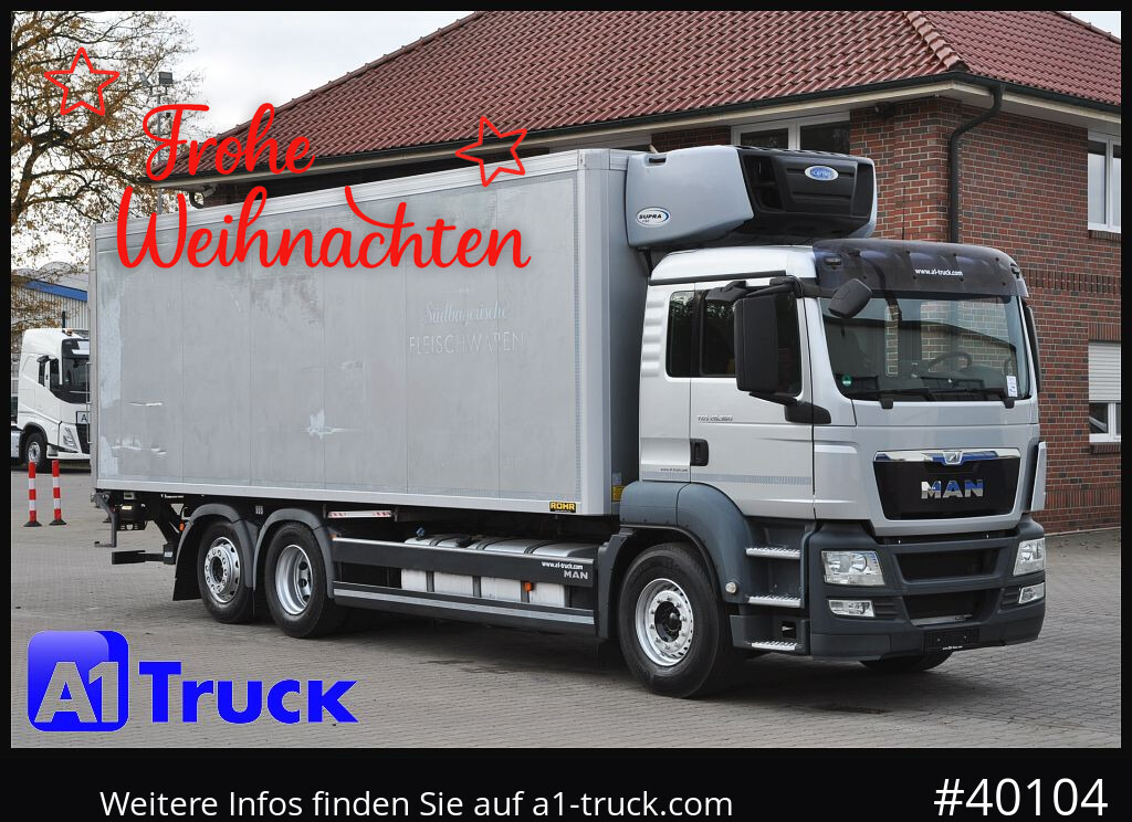 MAN TGS 26.360, Carrier 1150 Rolltor+ LBW, Liftachse, - Camión frigorífico: foto 1 MAN TGS 26.360, Carrier 1150 Rolltor+ LBW, Liftachse, - Camión frigorífico: foto 1