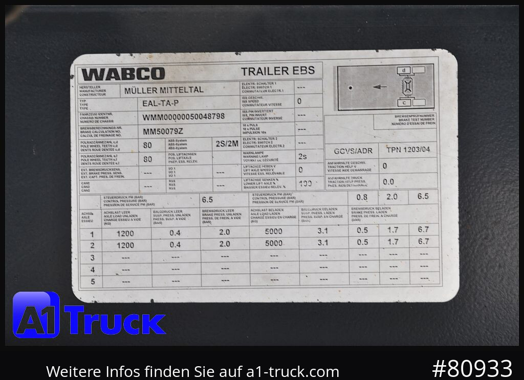 MUELLER-MITTELTAL Müller-Mitteltal EAL- TA- P Pritsche Plane - Remolque con toldo: foto 2 MUELLER-MITTELTAL Müller-Mitteltal EAL- TA- P Pritsche Plane - Remolque con toldo: foto 2