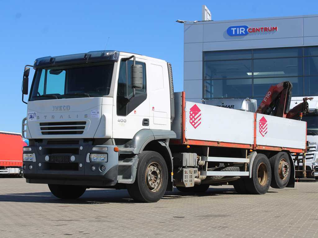 Iveco STRALIS 400, 6X2, EURO 3, HYDRAULIC ARM FASSI F110 - Camión caja abierta, Camión grúa: foto 1 Iveco STRALIS 400, 6X2, EURO 3, HYDRAULIC ARM FASSI F110 - Camión caja abierta, Camión grúa: foto 1