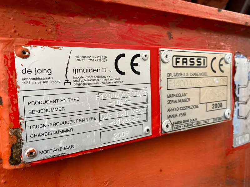 Camión grúa DAF XF 105 10X4 + FASSI F1500AXP.28 KRAAN/KRAN/CRANE/GRUA: foto 15