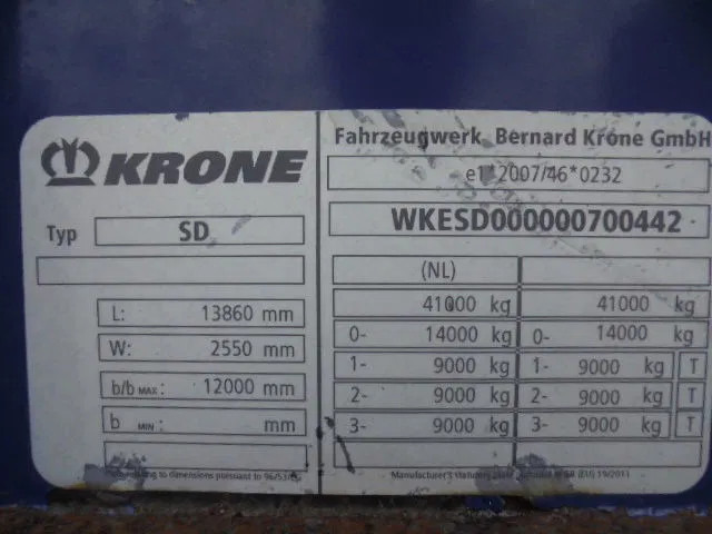 Semirremolque lona Krone SD NL KENTEKEN BPW TROMMEL ASSEN 35 IN STOCK: foto 17 Semirremolque lona Krone SD NL KENTEKEN BPW TROMMEL ASSEN 35 IN STOCK: foto 17