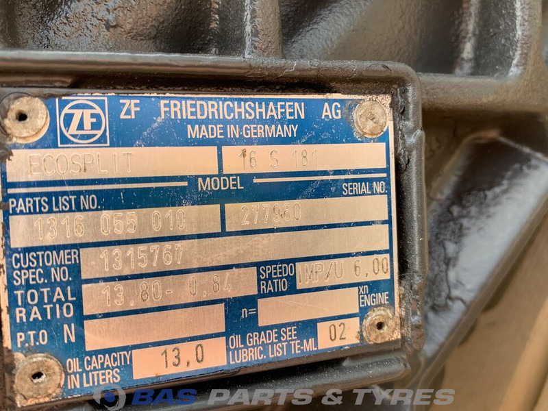 ZF XF105 DAF 16S181 TO Versnellingsbak 1315767 - Caja de cambios para Camión: foto 5 ZF XF105 DAF 16S181 TO Versnellingsbak 1315767 - Caja de cambios para Camión: foto 5