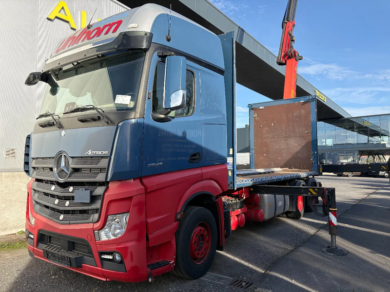 Mercedes-Benz Actros 2548 6X2 + Aanhanger*Palfinger crane*Cruise control*Airco* - Camión lona, Camión grúa: foto 1 Mercedes-Benz Actros 2548 6X2 + Aanhanger*Palfinger crane*Cruise control*Airco* - Camión lona, Camión grúa: foto 1