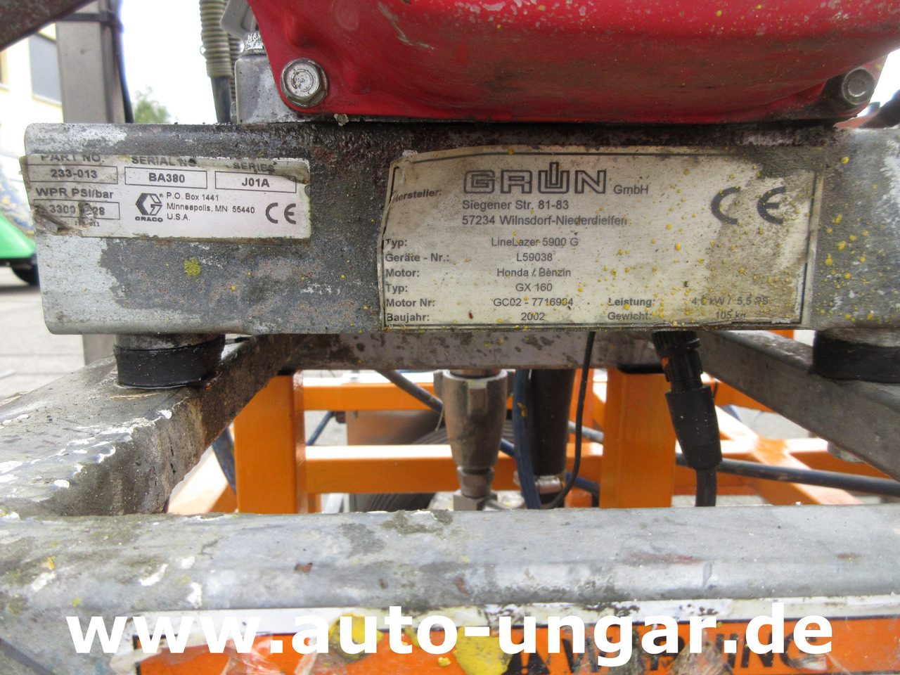 Graco LineLazer II 5900 auf Zindel VarioZet Linedriver Perlstreuer + Airless-Farb-Spritze Hofmann - Construcción de carreteras: foto 5 Graco LineLazer II 5900 auf Zindel VarioZet Linedriver Perlstreuer + Airless-Farb-Spritze Hofmann - Construcción de carreteras: foto 5