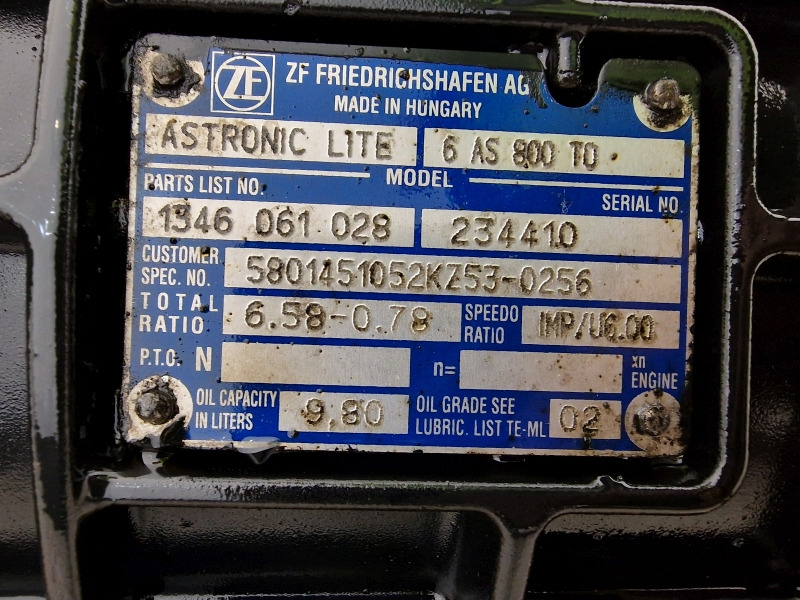 Caja de cambios ZF Astronic Lite 6AS800TO Iveco Spec Gearbox: foto 12