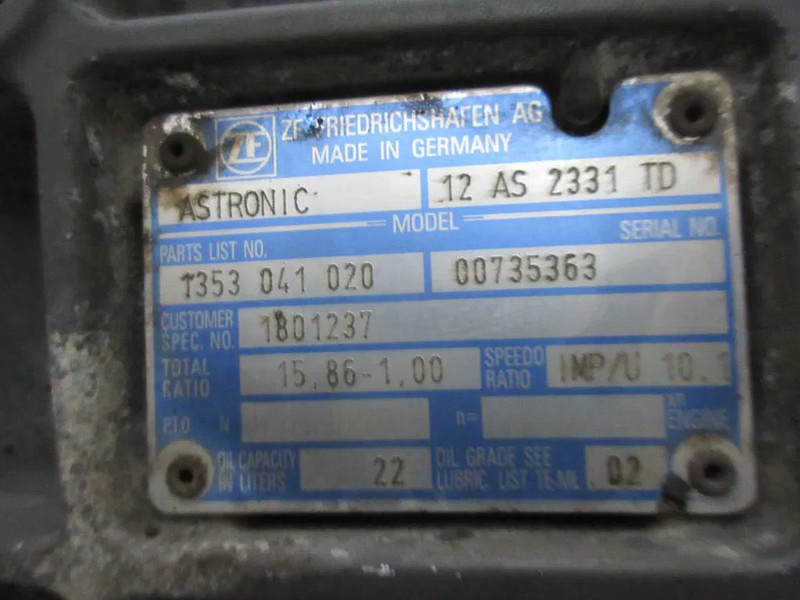 DAF 1801237 TRANSMISSIE 12 AS 2331 TD EURO 5 XF CF - Caja de cambios para Camión: foto 5 DAF 1801237 TRANSMISSIE 12 AS 2331 TD EURO 5 XF CF - Caja de cambios para Camión: foto 5