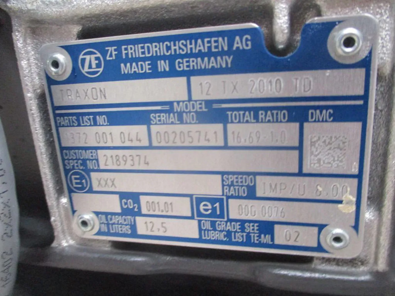 DAF 2189374 TRANSMISSIE TYPE 12 TX 2010 EURO 6 CF XF NIEUW! - Caja de cambios para Camión: foto 5 DAF 2189374 TRANSMISSIE TYPE 12 TX 2010 EURO 6 CF XF NIEUW! - Caja de cambios para Camión: foto 5