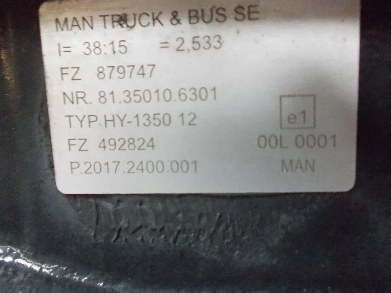 MAN 81.35003-7671/81.35010-6301RATIO 1=2,533 HY1350.MAN TGX TGS MODEL 2022 - Eje posterior para Camión: foto 5 MAN 81.35003-7671/81.35010-6301RATIO 1=2,533 HY1350.MAN TGX TGS MODEL 2022 - Eje posterior para Camión: foto 5