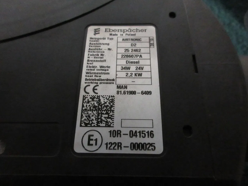 MAN 81.61900-6409 STANDKACHEL EBERSPACHER D 2 MAN TGX TGS TGM EURO 6 - Sistema eléctrico para Camión: foto 5 MAN 81.61900-6409 STANDKACHEL EBERSPACHER D 2 MAN TGX TGS TGM EURO 6 - Sistema eléctrico para Camión: foto 5