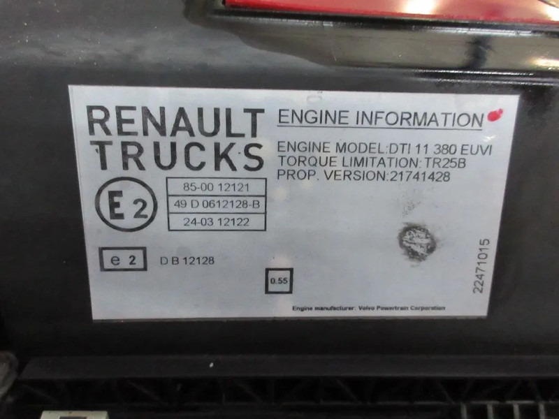 Renault 7422073582/ 85002007 /85008007/85013658/ 85019658 RENAULT T 460 EURO 6 - Motor para Camión: foto 5 Renault 7422073582/ 85002007 /85008007/85013658/ 85019658 RENAULT T 460 EURO 6 - Motor para Camión: foto 5