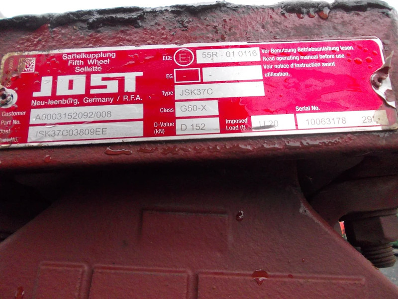 Jost G50-X D152 JSK37C03809EE G50-X D152 JSK37C03809EE MERCEDES BENZ 1851 EURO 6 - Quinta rueda para Camión: foto 5 Jost G50-X D152 JSK37C03809EE G50-X D152 JSK37C03809EE MERCEDES BENZ 1851 EURO 6 - Quinta rueda para Camión: foto 5