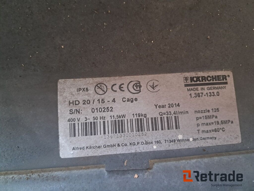 Hidrolimpiadora Højtrykrenser Kärcher Professional HD 20/15-4: foto 8 Hidrolimpiadora Højtrykrenser Kärcher Professional HD 20/15-4: foto 8