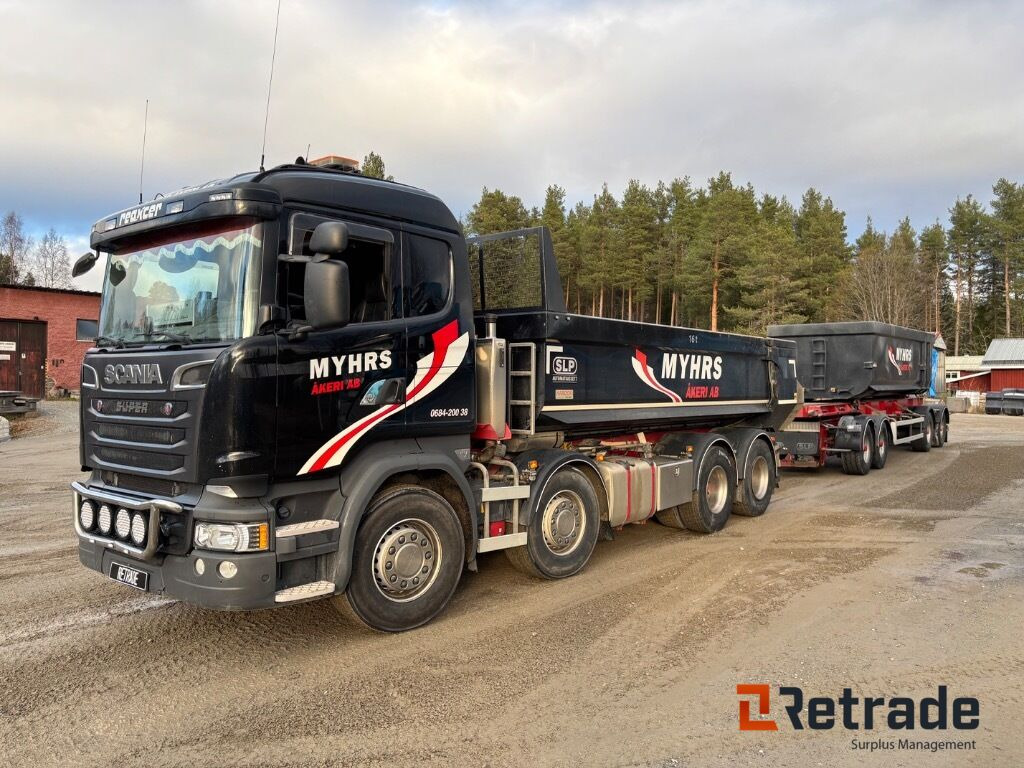 Kassettbilsekipage Scania R730 8X4 - Camión volquete, Remolque multilift/ Portacontenedores de cadenas: foto 1 Kassettbilsekipage Scania R730 8X4 - Camión volquete, Remolque multilift/ Portacontenedores de cadenas: foto 1