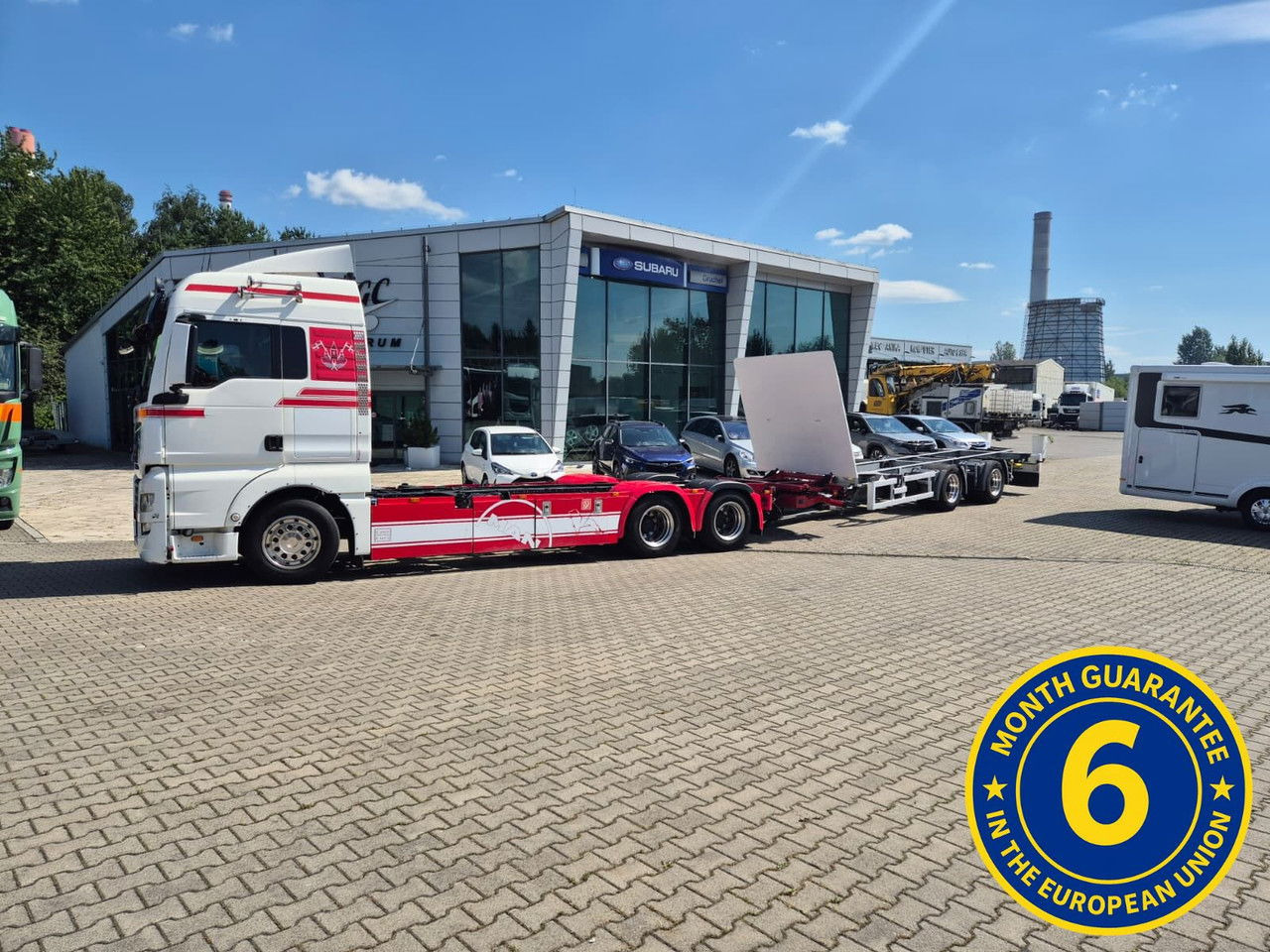 MAN TGX 28 28.420 , 6x2-2 LL + Trailer HFR KM 20 / 1 Owner / E6 /Techni - Camión portacontenedore/ Intercambiable: foto 1 MAN TGX 28 28.420 , 6x2-2 LL + Trailer HFR KM 20 / 1 Owner / E6 /Techni - Camión portacontenedore/ Intercambiable: foto 1