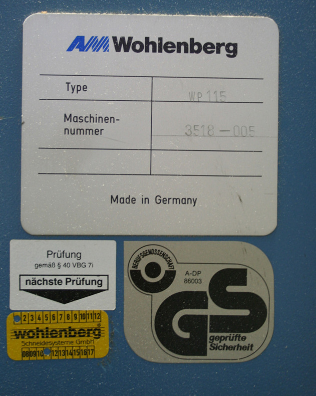 Wohlenberg 115 MCS-2 cutting machine - Máquina cortadora de papel: foto 2 Wohlenberg 115 MCS-2 cutting machine - Máquina cortadora de papel: foto 2