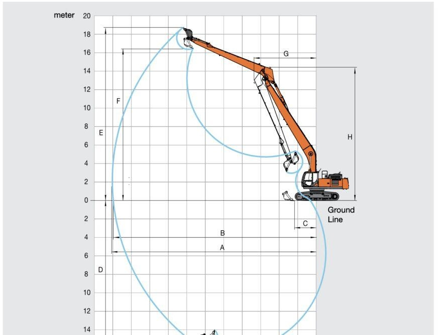 Hitachi ZX350 Long Reach Super Long Front 22 Meters SLF  - Excavadora de cadenas: foto 3 Hitachi ZX350 Long Reach Super Long Front 22 Meters SLF  - Excavadora de cadenas: foto 3
