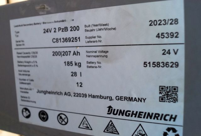 Jungheinrich unknown | Battery 24 2PZB200 year 2023 weight 185 kg sn. C81368251 - Acumulador para Equipo de manutención: foto 3 Jungheinrich unknown | Battery 24 2PZB200 year 2023 weight 185 kg sn. C81368251 - Acumulador para Equipo de manutención: foto 3