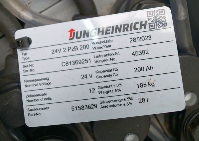 Jungheinrich unknown | Battery 24 2PZB200 year 2023 weight 185 kg sn. C81368251 - Acumulador para Equipo de manutención: foto 4 Jungheinrich unknown | Battery 24 2PZB200 year 2023 weight 185 kg sn. C81368251 - Acumulador para Equipo de manutención: foto 4