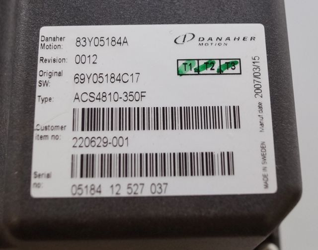 Toyota/BT 220629-001 | Danaher motion AC Superdrive motor controller 83Y05184A A Danaher motion AC Superdrive motor controller 83Y05184A ACS4810-350F Rev 0012 sn. 0518412527037 - Unidad de control para Equipo de manutención: foto 2 Toyota/BT 220629-001 | Danaher motion AC Superdrive motor controller 83Y05184A A Danaher motion AC Superdrive motor controller 83Y05184A ACS4810-350F Rev 0012 sn. 0518412527037 - Unidad de control para Equipo de manutención: foto 2