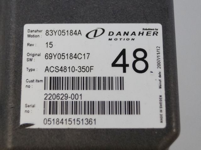 Toyota/BT 220629-001 | Danaher motion AC Superdrive motor controller 83Y05184A A Danaher motion AC Superdrive motor controller 83Y05184A ACS4810-350F Rev 15 sn. 0518415151361 - Unidad de control para Equipo de manutención: foto 2 Toyota/BT 220629-001 | Danaher motion AC Superdrive motor controller 83Y05184A A Danaher motion AC Superdrive motor controller 83Y05184A ACS4810-350F Rev 15 sn. 0518415151361 - Unidad de control para Equipo de manutención: foto 2