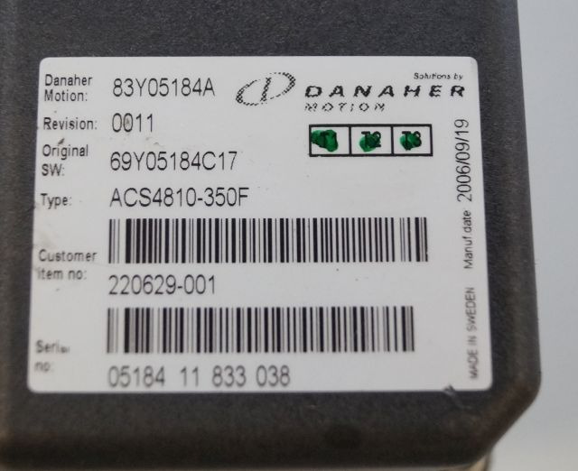 Toyota/BT 220629-001 | Danaher motion AC Superdrive motor controller 83Y05184A A - Unidad de control para Equipo de manutención: foto 2 Toyota/BT 220629-001 | Danaher motion AC Superdrive motor controller 83Y05184A A - Unidad de control para Equipo de manutención: foto 2