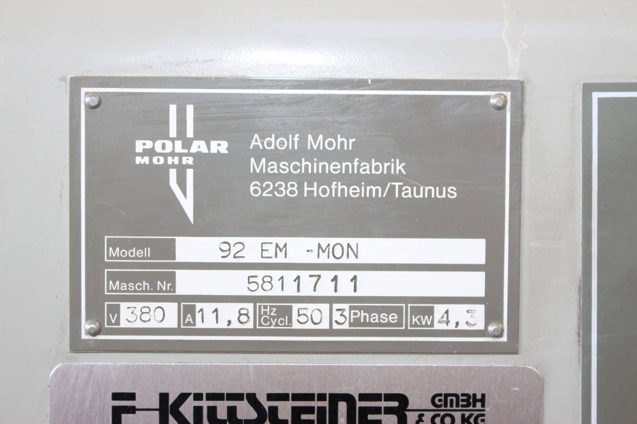 Polar 92 EM-MON - Máquina cortadora de papel: foto 3 Polar 92 EM-MON - Máquina cortadora de papel: foto 3