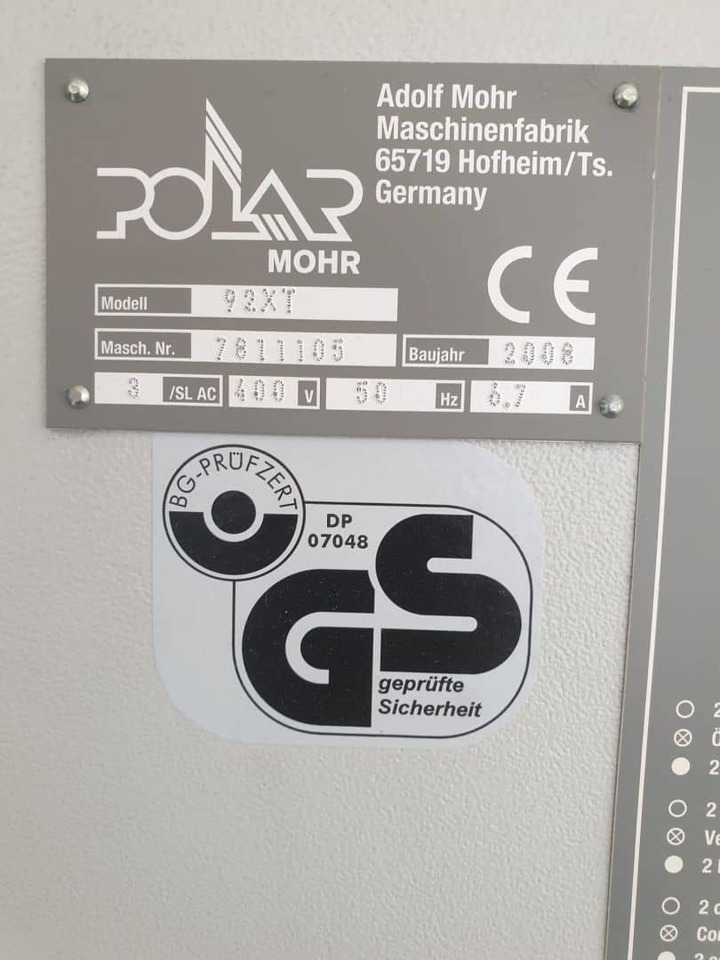 Máquina cortadora de papel Polar 92 XT: foto 6