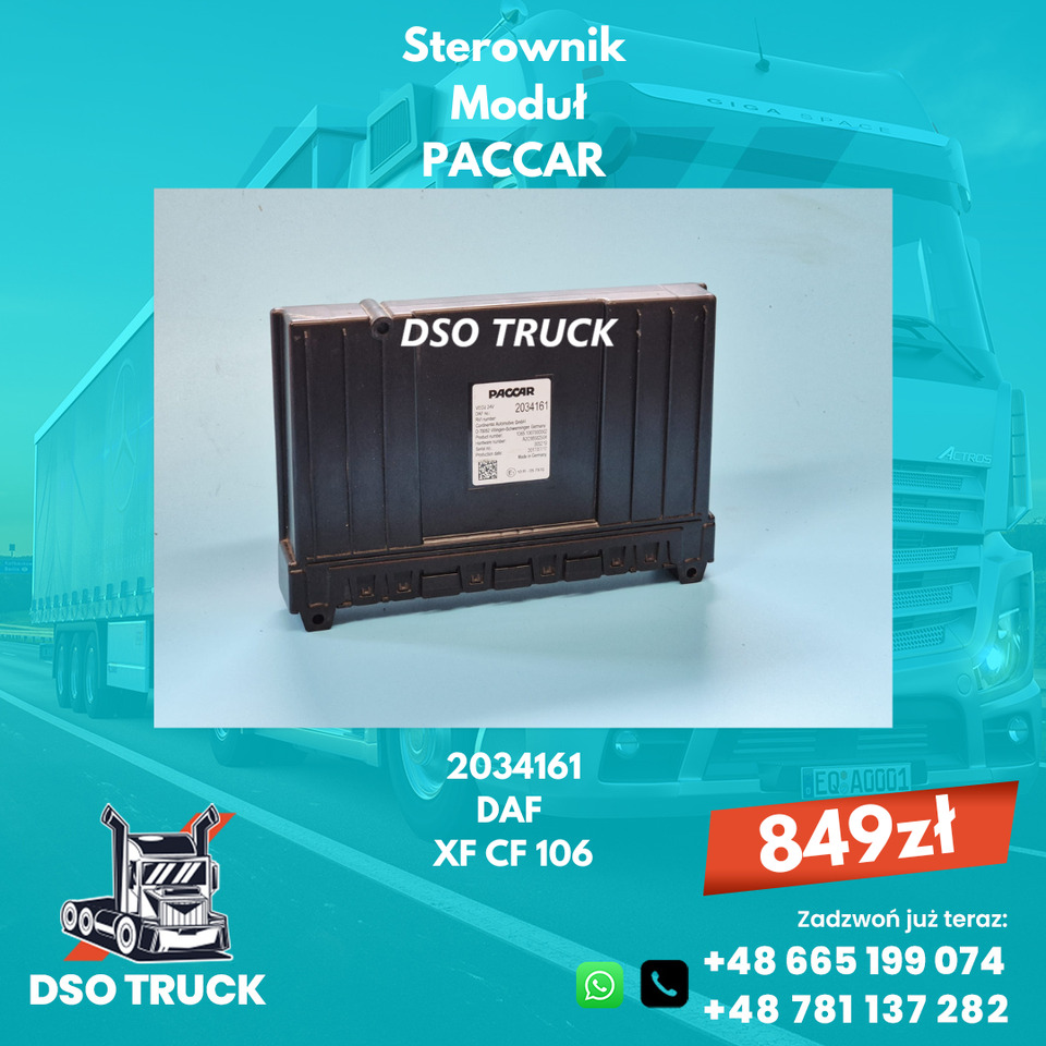 PACCAR Sterownik Modul VECU DAF XF CF 106 2034161 - Recambio: foto 1 PACCAR Sterownik Modul VECU DAF XF CF 106 2034161 - Recambio: foto 1