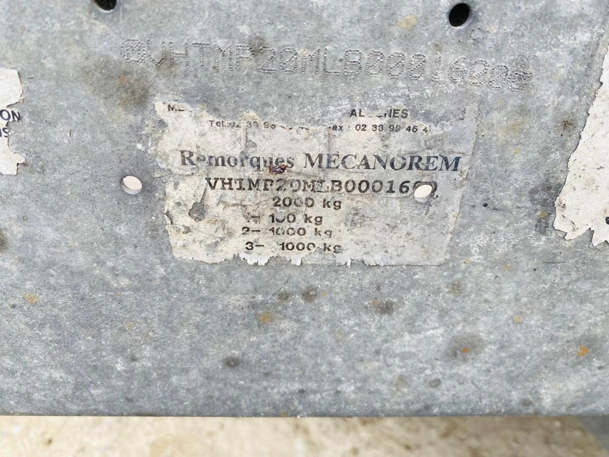 Arrendamiento de MECANOREM Remorque porte engins 2T MECANOREM Remorque porte engins 2T: foto 12