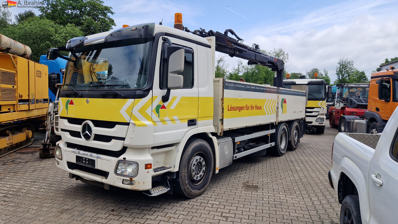 Camión grúa, Camión caja abierta Mercedes-Benz 2541L Baustoff mit HIAB 122, Palettengabel Lift-Lenkachse, mp3: foto 8